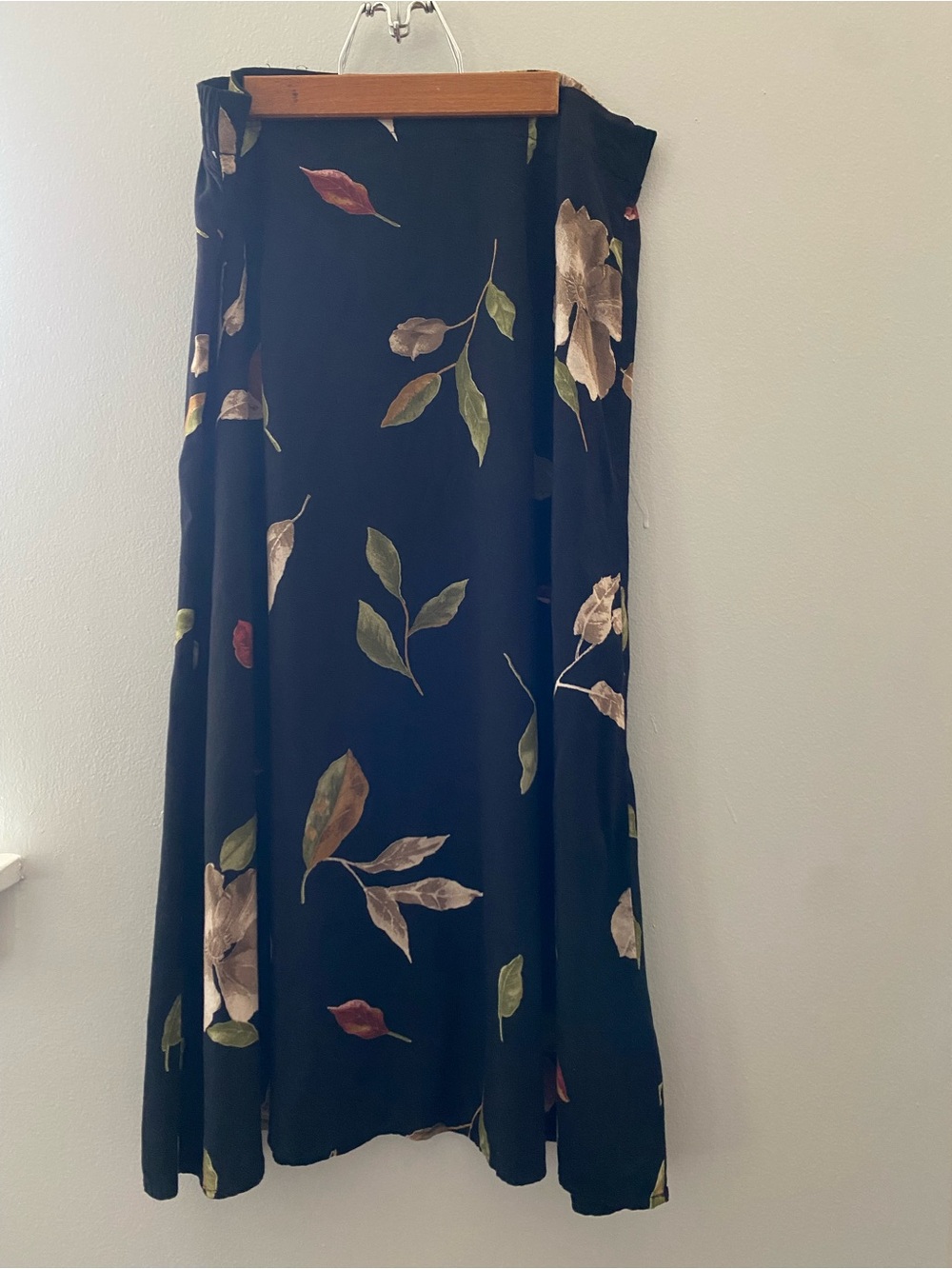90’s Norton McNaughton Black Floral Print Skirt